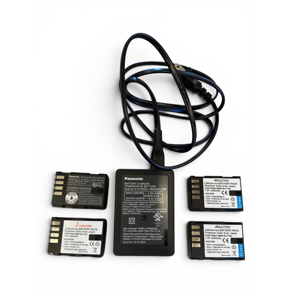 Panasonic Lumix DMW-BTC10PP Charger 4x DMW-BLF19 Batteries Bundle *See Details*